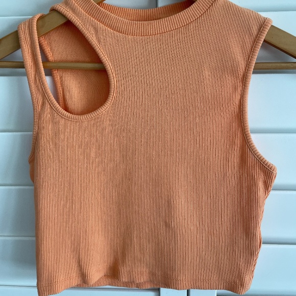 Topshop Cut-out Neon Cropped Tank Top - Picture 1 of 2